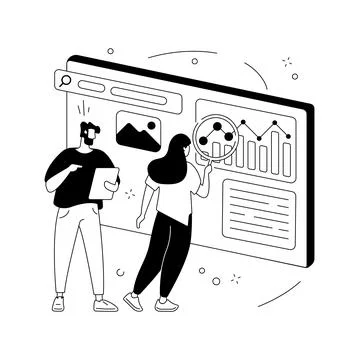 SEO analytics team abstract concept vector illustration. イラスト素材