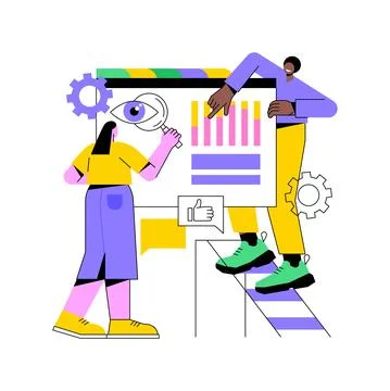 SEO analytics team abstract concept vector illustration. Stock Illustration