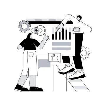 SEO analytics team abstract concept vector illustration. Stock Illustration