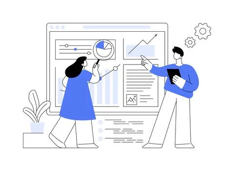 SEO analytics team abstract concept vector illustration. 스톡 일러스트