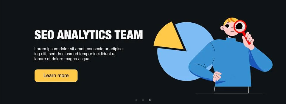 SEO analytics team web banner, business concept Stock Illustration