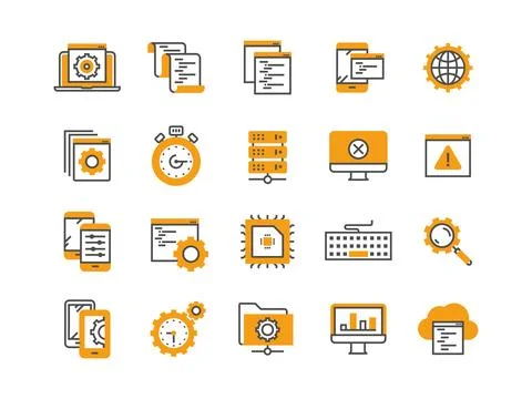 Seo and app development. Search engine optimization. Internet, e-commerce.Thin Stock Illustration