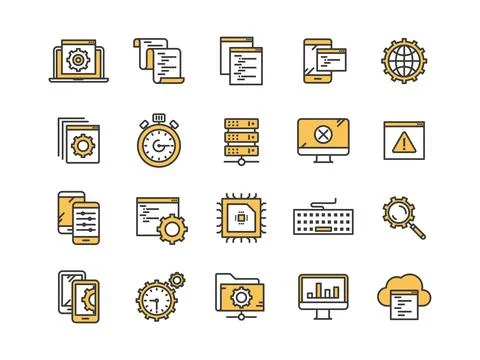 Seo and app development. Search engine optimization. Internet, e-commerce.Thin Stock Illustration