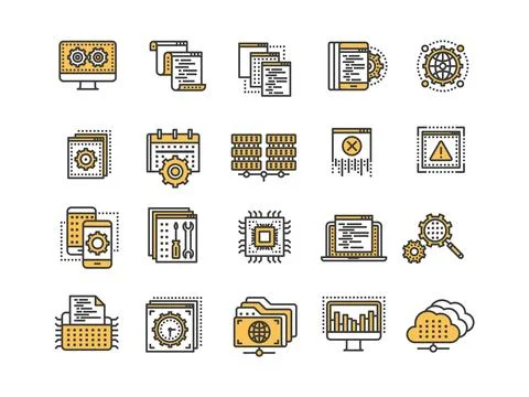 Seo and app development. Search engine optimization. Internet, e-commerce.Thin Stock Illustration