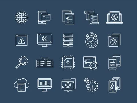 Seo and app development. Search engine optimization. Internet, e-commerce.Thin イラスト素材