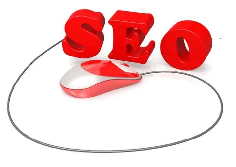 SEO and computer mouse Illustrazione stock
