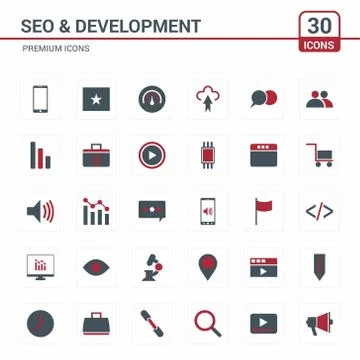 Seo and Developement icons 库存插图