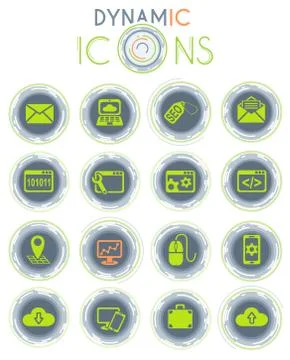 Seo and development dynamic icons Stock Illustration