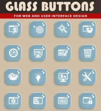 Seo and development icon set Stock Illustration