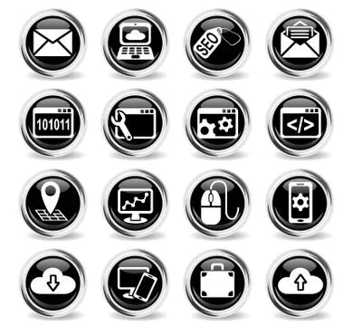Seo and development icon set Illustrazione stock