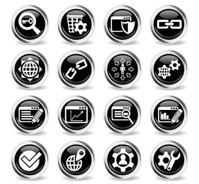 Seo and development icon set Stock Illustration