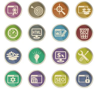 Seo and development icon set Illustrazione stock