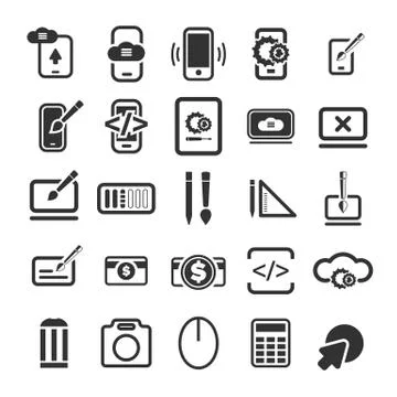 SEO and development icon set Stock Illustration