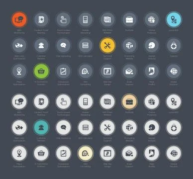 SEO and development icon set Stock Illustration