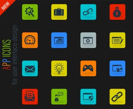 Seo and development icon set Stock Illustration