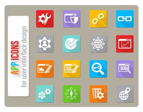 Seo and development icon set Stock Illustration