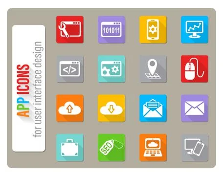 Seo and development icon set Stockillustratie