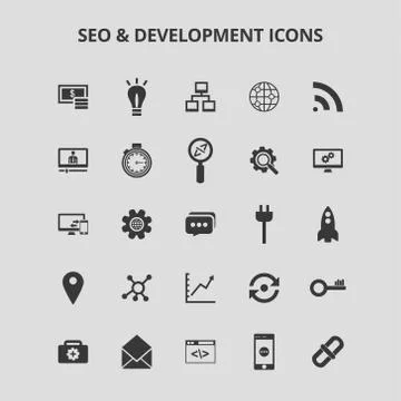 SEO and Development Icons Illustrazione stock