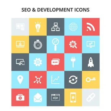 SEO and Development Icons イラスト素材