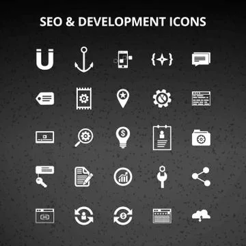 SEO and Development Icons 스톡 일러스트