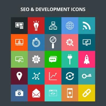 SEO and Development Icons Stock Illustration