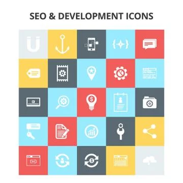 SEO and Development Icons Stock Illustration