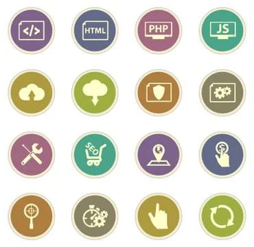 SEO and Development icons set 스톡 일러스트