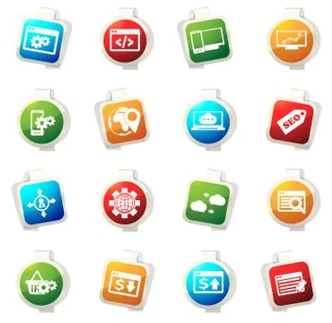 SEO and Development icons set 스톡 일러스트