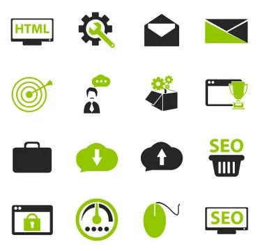 SEO and Development icons set 스톡 일러스트