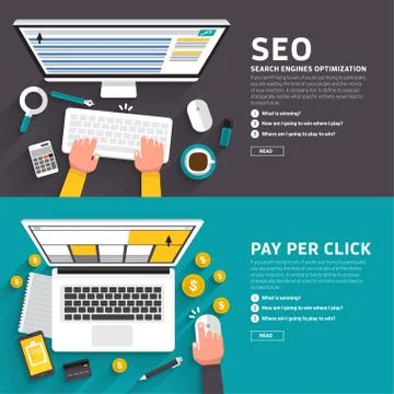 SEO and  Pay per click Stock Illustration