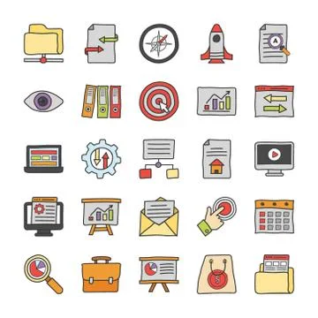 Seo and Web Development Icons Stock Illustration