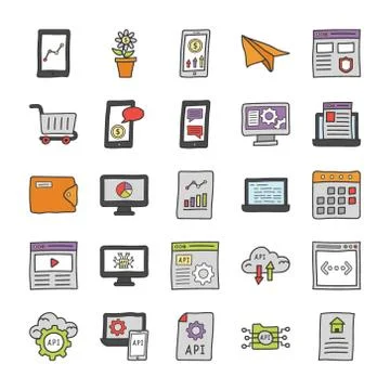 Seo and Web Development Vectors Stock Illustration