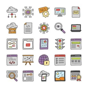 Seo and Web Development Vectors Illustrazione stock