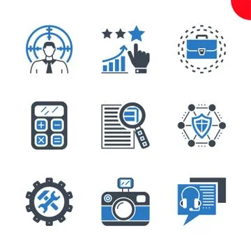 Seo and web opimization icons set Stock Illustration
