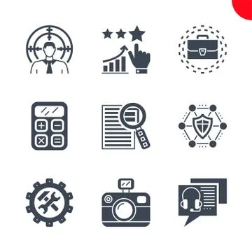 Seo and web opimization icons set Illustrazione stock