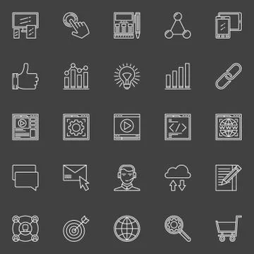 SEO and web optimization icons Stock-Illustration