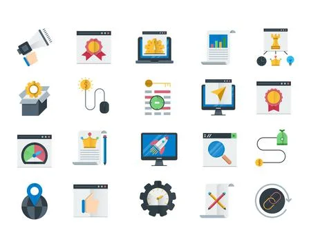 Seo and web optimization icons Stock Illustration