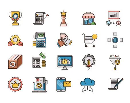 Seo and web optimization icons 스톡 일러스트