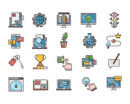Seo and web optimization icons Stock Illustration