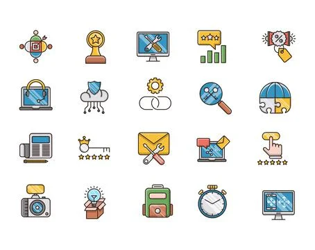 Seo and web optimization icons Stock Illustration