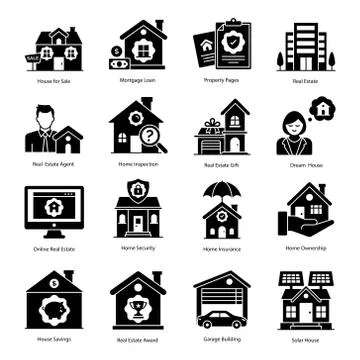 Seo And Web Solid Icons Pack Stock Illustration