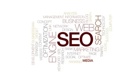 SEO animated word cloud, text design animation. Kinetic typography. Stock Footage