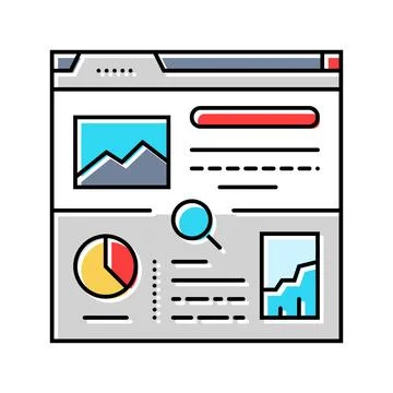 Seo audit color icon vector illustration Stock Illustration