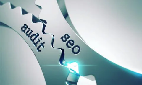 Seo Audit Concept on the Cogwheels. Stock Illustration