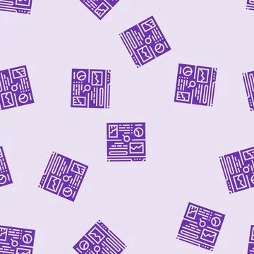 Seo audit glyph seamless pattern Illustrazione stock