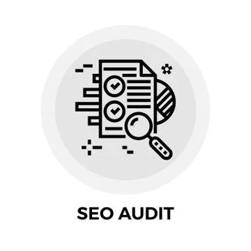 SEO Audit Line Icon Stock Illustration