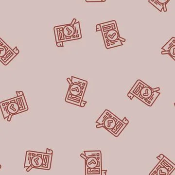 Seo audit line vector seamless pattern Stock Illustration