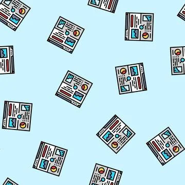 Seo audit vector seamless pattern Illustrazione stock