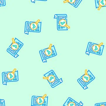 Seo audit vector seamless pattern Illustrazione stock
