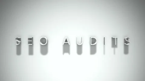 Seo audits 3D title animation with shadows on a white background Stock Footage 297268900